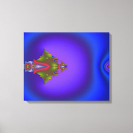 Impressão Em Tela Fractal Azul Profundo