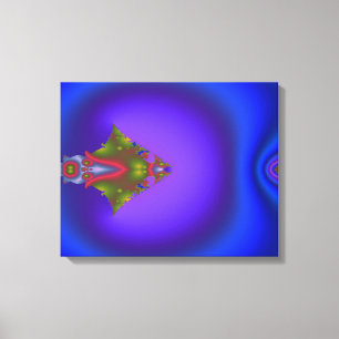 Impressão Em Tela Fractal Azul Profundo