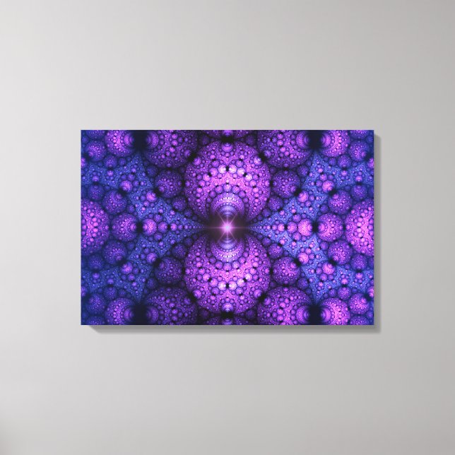 Impressão Em Tela Fractal de apófise - Fusão dos átomos - triptych (Frente)