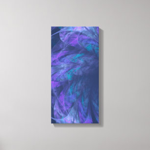 Impressão Em Tela Fractal de Petais Azuis Transparentes