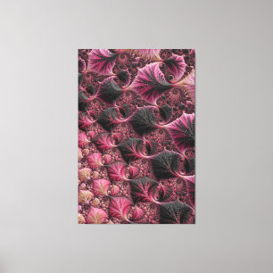 Impressão Em Tela Fractal Rosa