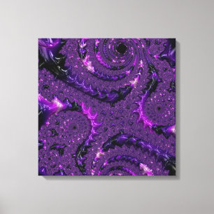 Impressão Em Tela Fractal Roxo