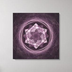 Impressão Em Tela Fractal Roxo Abstrato escuro