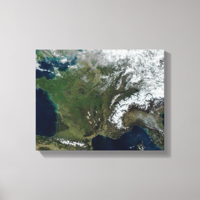 Impressão Em Tela França do espaço (Frente)