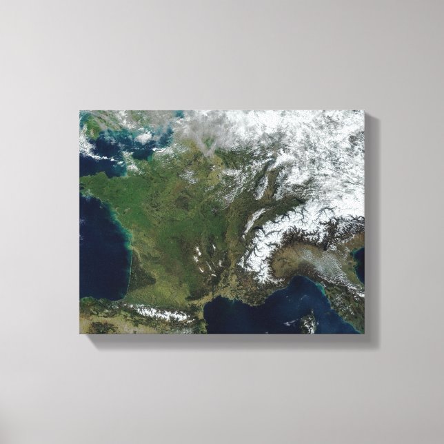 Impressão Em Tela França do espaço (Frente)