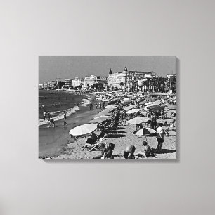 Impressão Em Tela França vintage Cannes a praia