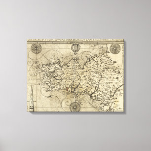 Impressão Em Tela FrancePanoramic MapFrance