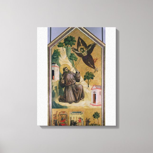 Impressão Em Tela Francis Recebendo a Stigmata, c.1295-1300 (Frente)