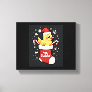 Impressão Em Tela Frango de Natal feliz