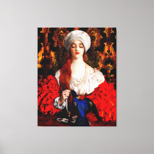 IMPRESSÃO EM TELA FRANK CADOGAN COWPER - A AVE AZUL - 1918 -