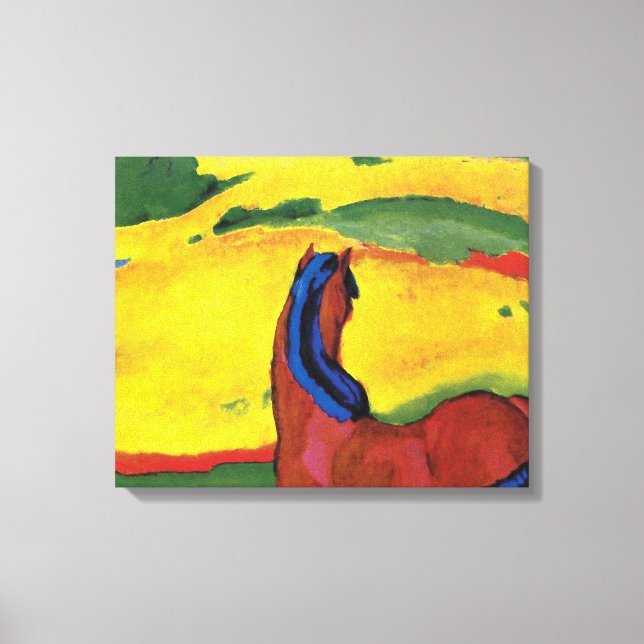 Impressão Em Tela Franz Marc - Cavalo Em Uma Pintura Paisagística (Frente)
