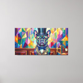 Impressão Em Tela Französische Bulldogge Gentleman Pop Art