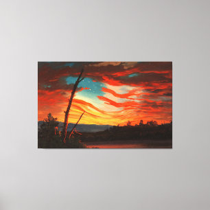 IMPRESSÃO EM TELA FREDERIC E. CHURCH - NOSSA BANNER NO CÉU - 1861