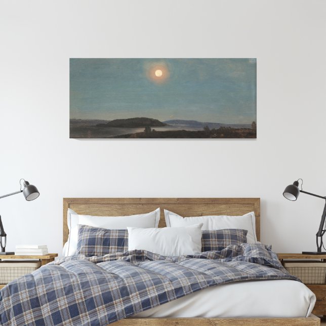 Impressão Em Tela Frederic Edwin Church - Sol ou Lua Nascente sobre  (Insitu(Quarto))