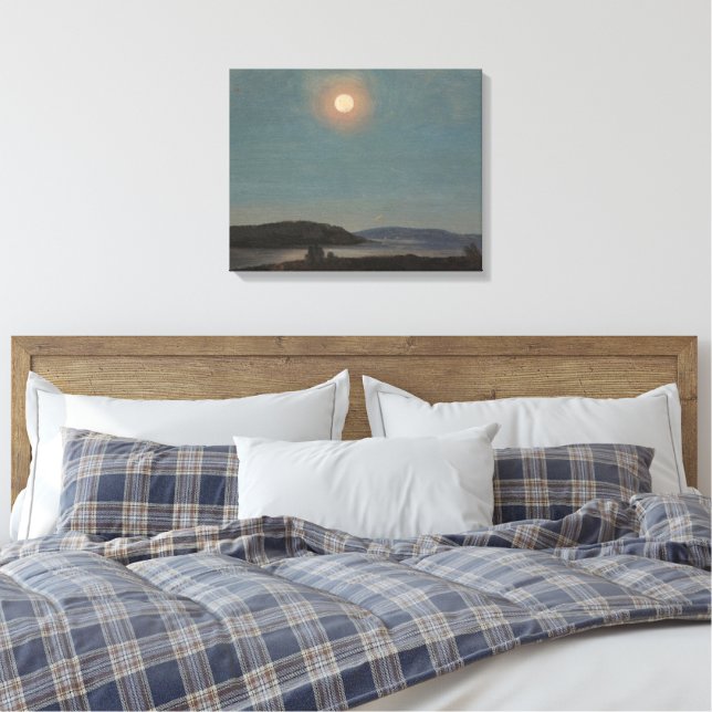 Impressão Em Tela Frederic Edwin Church - Sol ou Lua Nascente sobre  (Insitu(Quarto))