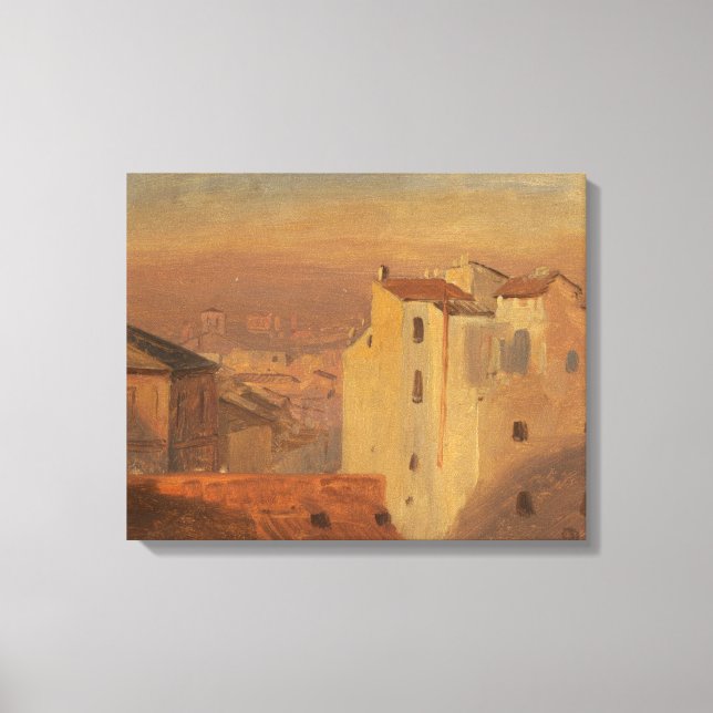 Impressão Em Tela Frederic Edwin Church - Telhados, Roma, Itália (Frente)