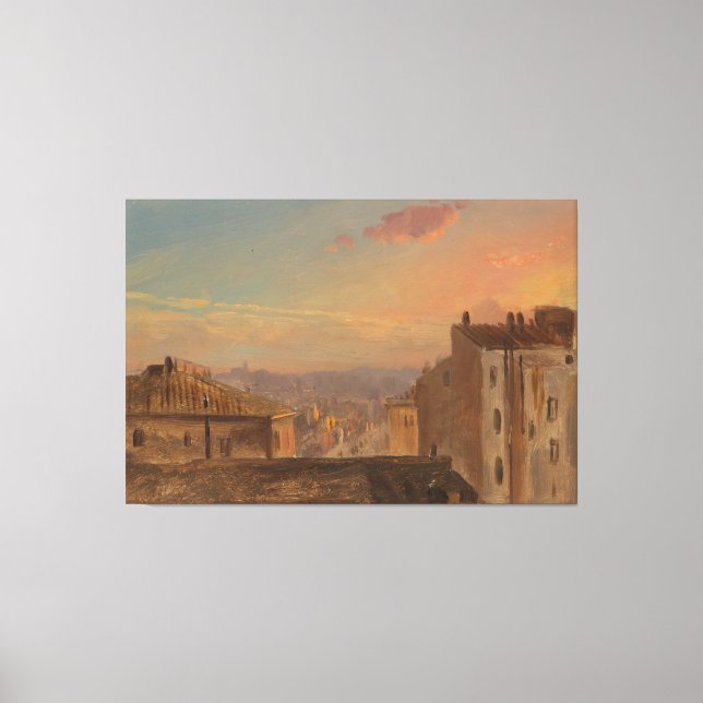 Impressão Em Tela Frederic Edwin Church - View of Rome  (Frente)