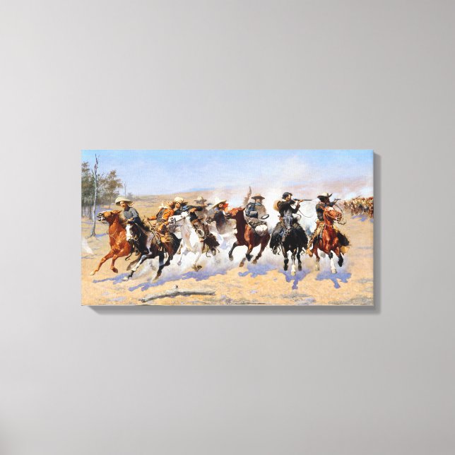 Impressão Em Tela Frederic Remington Dash para a Madeira (Frente)
