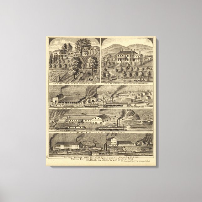 Impressão Em Tela Freeman Brothers Works, Ohio (Frente)