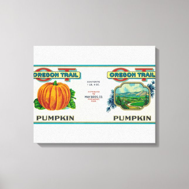 Impressão Em Tela Fremont, NebraskaTrail Pumpkin pode etiquetar (Frente)
