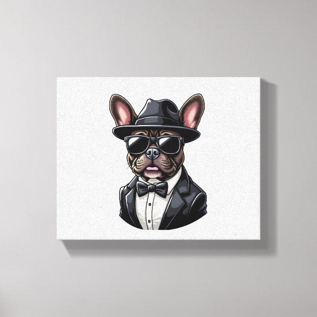 Impressão Em Tela Frenchie O Gangster (Frente)