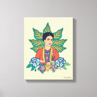 Impressão Em Tela Frida Kahlo Colorful Floral Graphic