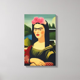 Impressão Em Tela Frida Kahlo como Mona Lisa