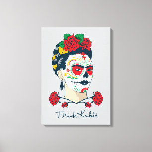 Impressão Em Tela Frida Kahlo   El Día de los Muertos