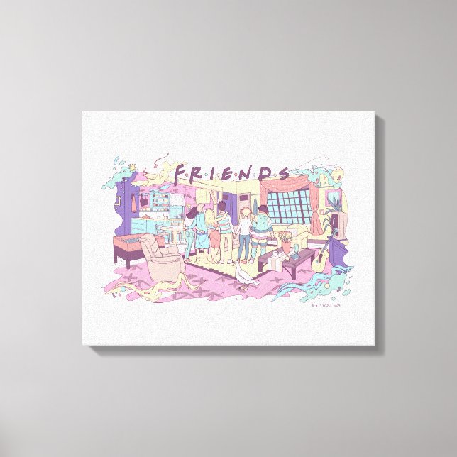 Impressão Em Tela FRIENDS™ | Apartment Cartoon (Frente)