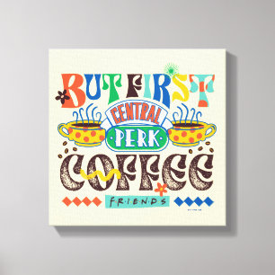 Impressão Em Tela FRIENDS™ Primeiro Café Gráfico Vibrante