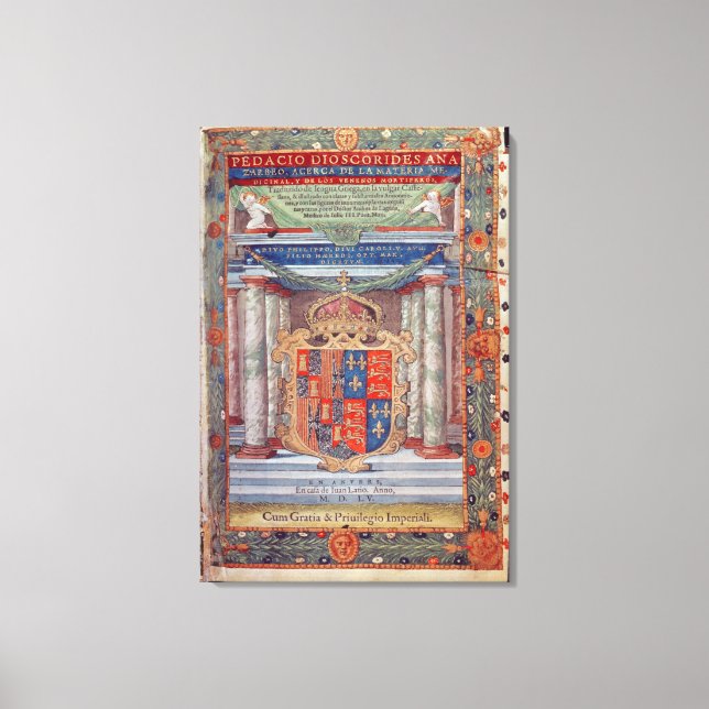 Impressão Em Tela Frontispício-Dioscorides (Frente)