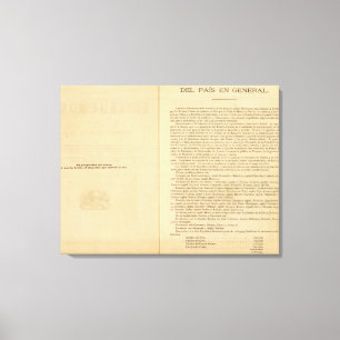 Impressão Em Tela Frontispício do atlas 1874 de México