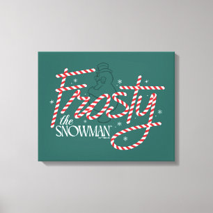 Impressão Em Tela Frosty the Snowman Candy Cane Logo