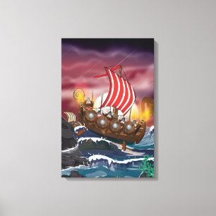 Impressão Em Tela Frota da invasão de Viking