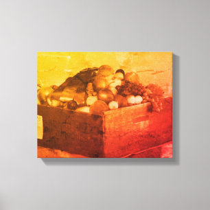 Impressão Em Tela Fruta De Feira Azul Do Condado Em Sepia Vintage