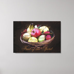 Impressão Em Tela Fruta do Espírito, Arte de Muro Cristã Colorida