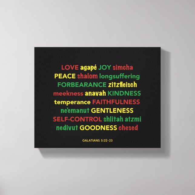 Impressão Em Tela FRUTA DO ESPÍRITO Galego-cristão hebraico (Frente)