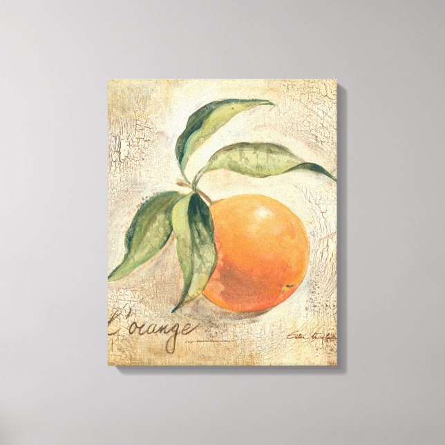 Impressão Em Tela Fruta Laranja Redonda (Frente)