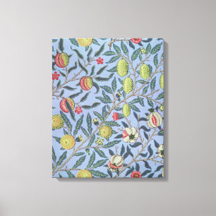 Impressão Em Tela Fruta William Morris Pomegranate Ornamento Azul
