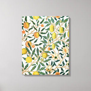 Impressão Em Tela Fruta William Morris Pomegranate Ornamento Branco