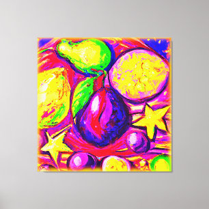 Impressão Em Tela Frutas e estrelas vibrantes. Comprar Agora