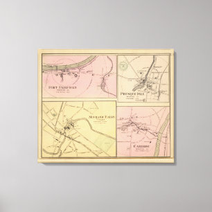 Impressão Em Tela Ft Fairfield, ilha de Presque, mapa do caribu