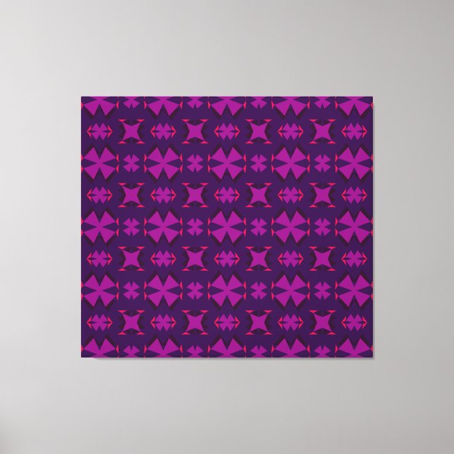 Impressão Em Tela Fuchsia Geotech: A Vibrant Abstract Geometric Text (Frente)