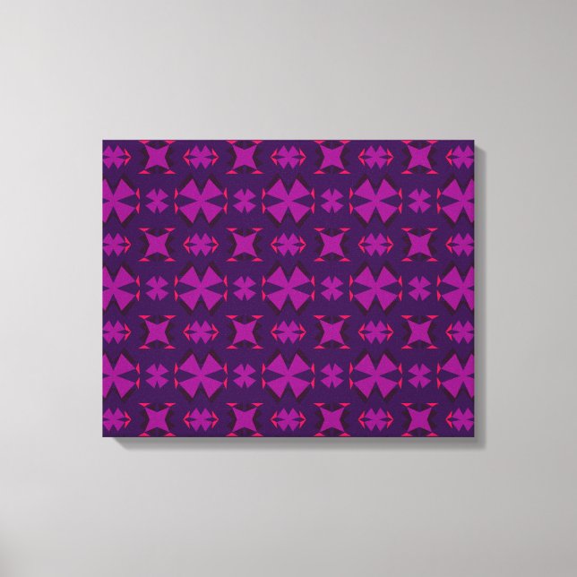 Impressão Em Tela Fuchsia Geotech: A Vibrant Abstract Geometric Text (Frente)