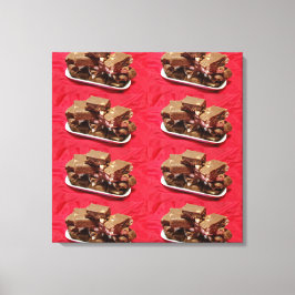 Impressão Em Tela Fudge de Marshmallow com Chocolate e Cereja num Pr