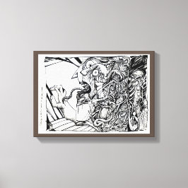 Impressão Em Tela Fugindo de terror de uma sala vazia...