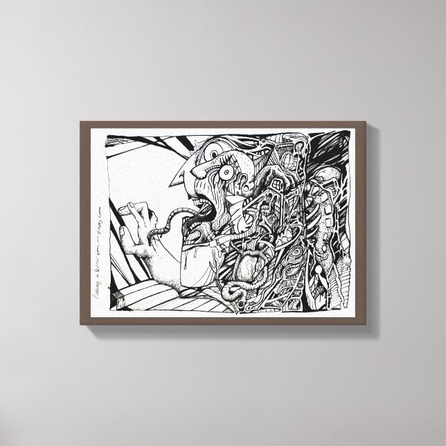 Impressão Em Tela Fugindo de terror de uma sala vazia... (Frente)