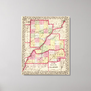 Impressão Em Tela Fulton, pedreiro, Cass, condados de Menard