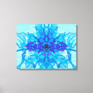 Impressão Em Tela FUMAÇA AZUL - Arte Fractal -