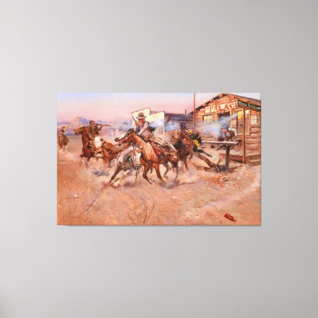 Impressão Em Tela Fumaça de .45 por Charles Marion Russell (1908) (Frente)